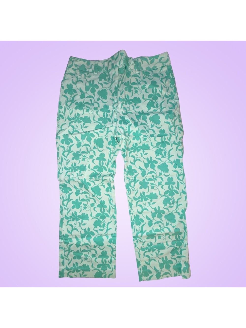 Ann Taylor Factory Women’s 6 Mint Green Floral Stretch Pants